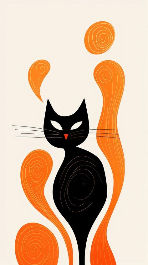 Cat Aesthetic Wallpaper, Cat Abstract, Nice Designs, Iphone Wallpaper Cat, Abstract Cat, Wallpaper Illustration, Wallpaper Cat, Psychadelic Art, Elements Design