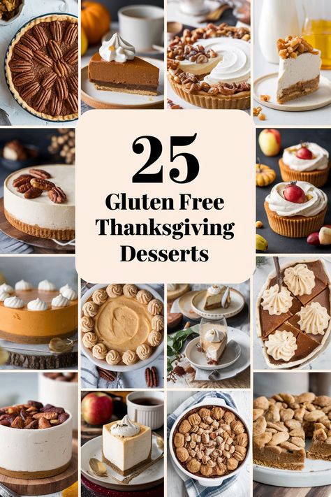 Looking for gluten-free Thanksgiving recipes? This collection includes delicious desserts that are perfect for any occasion. Discover flavorful options for your entire Thanksgiving meal, from appetizers to main courses and, of course, mouthwatering gluten-free desserts. Enjoy! Thanksgiving Gf Desserts, Easy Gluten Free Thanksgiving Desserts, Thanksgiving Dessert Ideas Gluten Free, Gluten Free Dessert Thanksgiving, Best Gluten Free Thanksgiving Desserts, Gluten Free Thanksgiving Recipes Dessert, Thanksgiving Gluten Free Desserts, Gf Thanksgiving Recipes, Thanksgiving Dessert Gluten Free