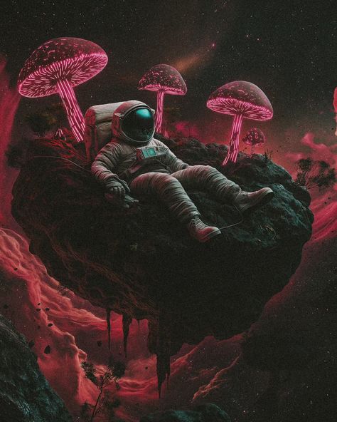 Cosmic Chill #space #astronaut #mushroom #galaxy #universe #cosmos #astronomy #digitalart #surrealart #conceptart #neonmushroom #neon #retroaesthetic #k4vn #midjourney #midjourneyart #midjourneyai Mushroom Galaxy, Chill Space, Galaxy Universe, Space Astronaut, Retro Aesthetic, Surreal Art, Astronomy, Cosmos, Concept Art