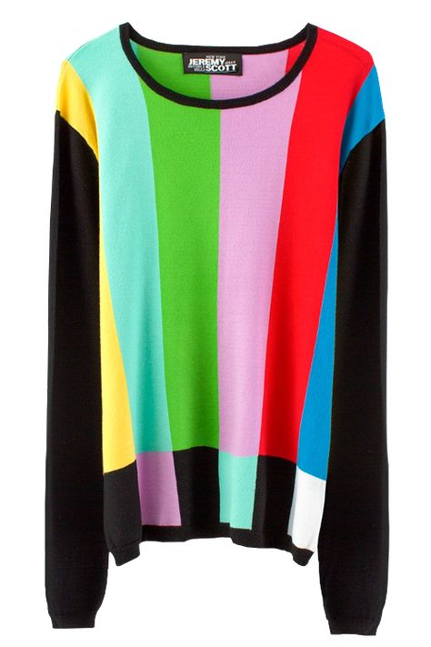 TV color bar jumper by Jeremy Scott                                                                                                                                                     More Tv Bar, Test Pattern, Jeremy Scott, Print Sweater, Gyaru, Character Outfits, Dream Clothes, Look Cool, Fashion Sense