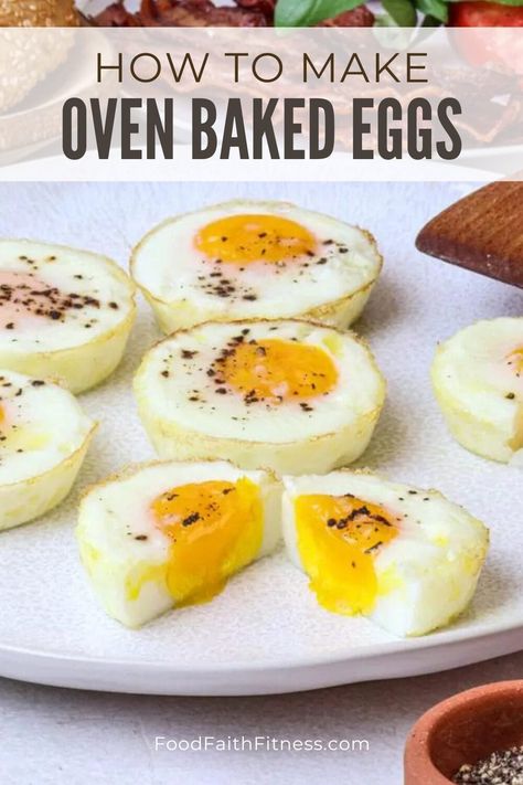 Making Eggs In The Oven, Baked Hard Boiled Eggs In Muffin Tin, Eggs In Oven Muffin Tins, Eggs Baked In Oven, Baked Hard Boiled Eggs, Bake Eggs, Weekend Breakfast Recipes, Fast Healthy Breakfast, Oven Baked Eggs