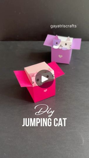 Cute Cat Paper Craft, Origami Cat Tutorial Step By Step, Diy Cat Toy Toilet Paper Roll, Origami Jumping Cat, Cute Cat Bookmarks Diy, Jumping Cat, Cat Diy, Cute Crafts, Crafts To Do