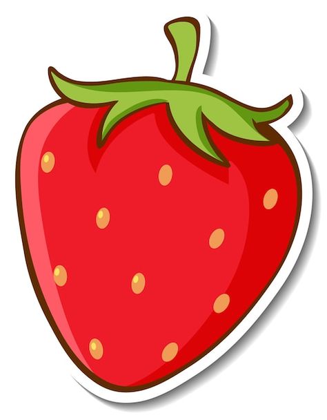 Strawberry Sticker Printable, Fruit Stickers Printable, Fresa Dibujo, Strawberry Printable, Freebie Stickers, Strawberry Sticker, Strawberry Clipart, Strawberry Drawing, Strawberry Png