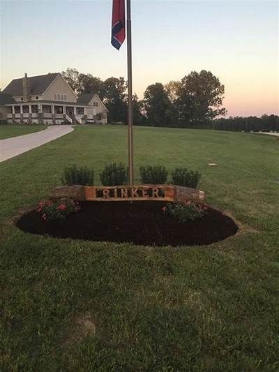 Yard Flag Pole Ideas, Landscape Around Flag Pole Yard Ideas, Front Yard Flag Pole Ideas, Flag Pole Landscaping Front Yards, Flag Pole Ideas, Flag Pole Ideas Diy, Flag Pole Landscaping, Flagpole Landscaping Ideas, Driveway Entrance Landscaping