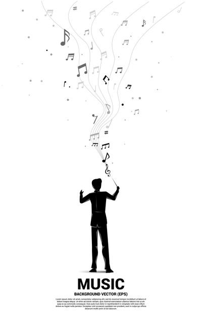 Conductor Silhouette, Choir Poster Design, Conductor Illustration, Conductor Drawing, Music Poster Design Ideas, Music Concert Poster Design, Choir Poster, Musical Illustration, Choir Conductor