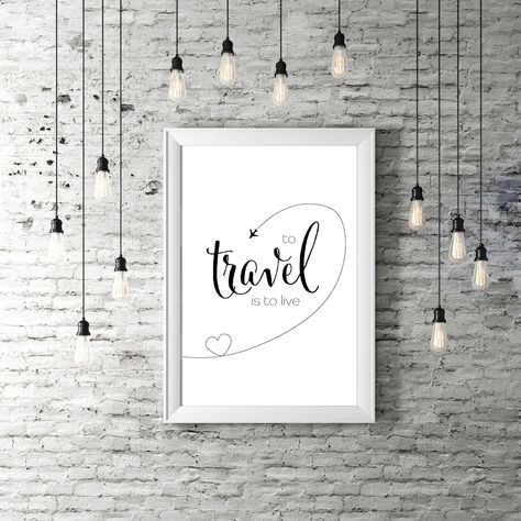 Gallery Wall Quotes, Wall Bedroom Diy, To Travel Is To Live, Inspirational Travel Quotes, Travel Gallery Wall, Posters On Wall Bedroom, Printable Wall Art Quotes, Travel Quotes Inspirational, Travel Wall Art