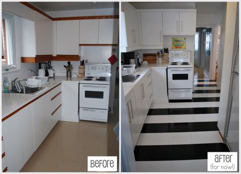 cheap but cute (love the stripes!)kitchen fix up