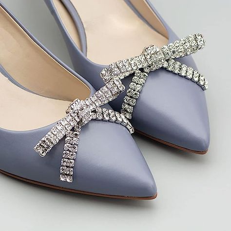 Amazon.com: FXQHAN 2 Pcs Rhinestone Shoe Clips for Pumps Wedding, Bridal Shoe Buckles Clips for Women : Clothing, Shoes & Jewelry Wedding Shoes Gold, Galaxy Stuff, Gold Wedding Shoes, Crystal Wedding Shoes, Bridal Shoe, Bridal Wedding Shoes, Rhinestone Shoes, Crystal Shoes, Silver Bow