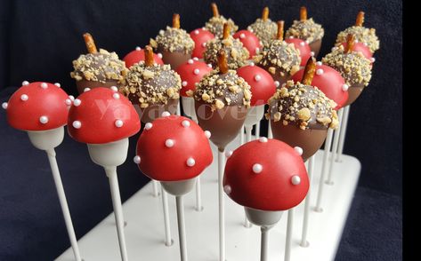 Woodland Themed Cake Pops Toadstool Cake Pops, Woodland Chocolate Covered Strawberries, Woodland Creature Cake Pops, Forest Theme Cake Pops, Cottage Core Cake Pops, Gnome Cake Pops, Woodland Animal Cake Pops, Fairy Garden Cake Pops, Woodland Theme Cake Pops