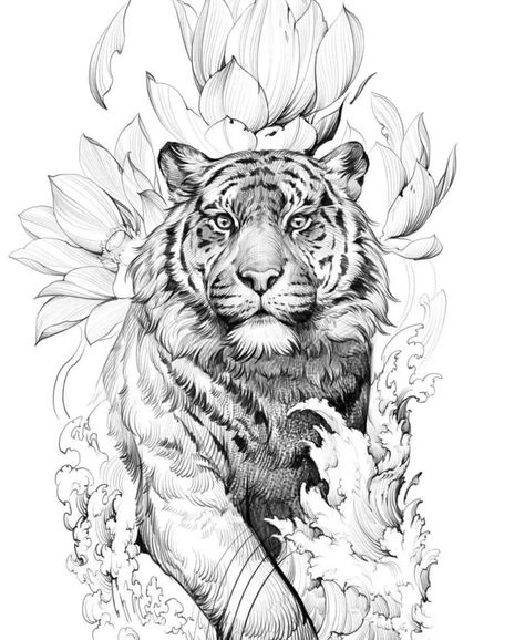 Large Tiger Tattoo, White Tiger Tattoo, Side Tat, Tiger Tattoos, Upper Back Tattoos, White Tattoos, Girly Tattoos, Tiger Tattoo, White Tattoo