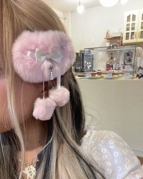 Ear Muffs, Earmuffs, Hair Clips, Tumblr, Hair, Pink