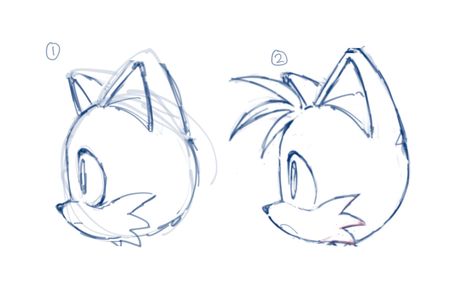 How To Draw Tails Sonic, Sonic The Hedgehog Drawing Reference, Draw Sonic The Hedgehog Easy, Sonic Side View, Sonic Body Reference, How To Draw Tails From Sonic, Tails References, Sonic Hands Reference, Sonic Sketch Art