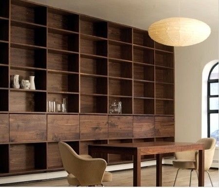 Modern Wood Furniture, Home Library Design, Wood Bookcase, Home Libraries, Furniture Maker, Book Shelf, Home Office Design, Wall Unit, Wood Shelves