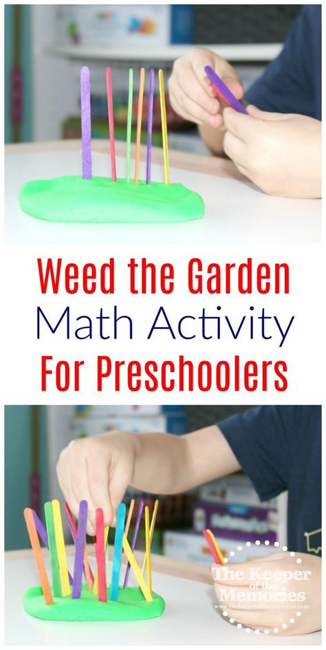 Counting is such an important early math skill for little kids, which is why I put together this awesome Weed the Garden Math Activity for Preschoolers. It's a fun way to teach counting and one to one correspondence. You're definitely going to want to check it out if you're looking for math and counting games for your little kids. And of course it would be great for a preschool gardening theme too! #preschoolthemes #gardening #counting #preschoolmath #countinggames #kidsactivities Spring Math Activities For Toddlers, Carpet Activities For Preschool, Seeds Preschool, Preschool Gardening, Weeding The Garden, Math Counting Games, Garden Preschool, Apple Games, Maths Fun