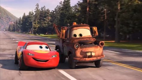 Mator And Lightning Mcqueen, Cars Pfp Movie, Lightning Mcqueen X Mater Fanart, Cars Aesthetic Disney, Tow Mater Wallpaper, Tow Mater And Lightning Mcqueen, Lighting Mcqueen And Mater, Mater And Mcqueen, Lightning Mcqueen And Mater