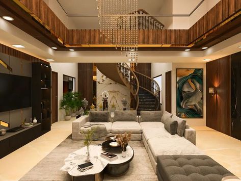 Indian House Exterior Design, Luxury Hotel Bedroom, Gray Living Room Design, Architecture Decoration, Stairs In Living Room, Small House Front Design, Latest Living Room Designs, Kitchen Designer, Indian Home Design