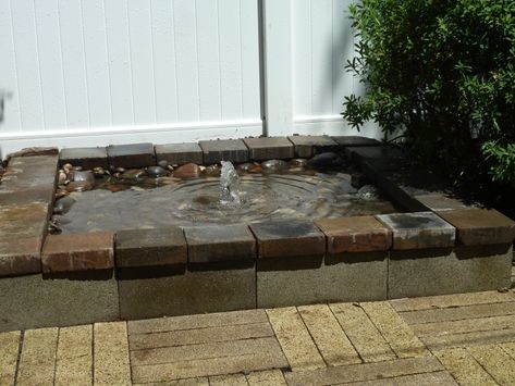 Rectangular Pond, Fountain Diy, Large Outdoor Fountains, Dog Fountain, Patio Fountain, Diy Patio Pavers, Fort Bliss, Diy Water Feature, Backyard Activities