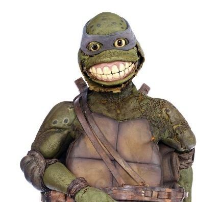 For $10,000 You Can Own This Horrifying Teenage Mutant Ninja Turtles Turtle Costume #TMNT #MovieProps Leonardo Ninja Turtle Costume, Ninja Turtles Costume, Turtle Costume, Ninja Turtle Costume, Leonardo Ninja Turtle, Turtle Costumes, Hand Crochet Baby Blanket, Ninja Turtle, Movie Props