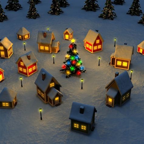 Christmas Village Illustration #iPad #Air #wallpaper Christmas Medium Widgets Aesthetic, Christmas Twitter Layout, Christmas Headers Twitter, Christmas Header Twitter Aesthetic, Christmas Notion Cover, Christmas Twt Header, Christmas Layout Twitter, Christmas Header Aesthetic, Christmas Aesthetic Header