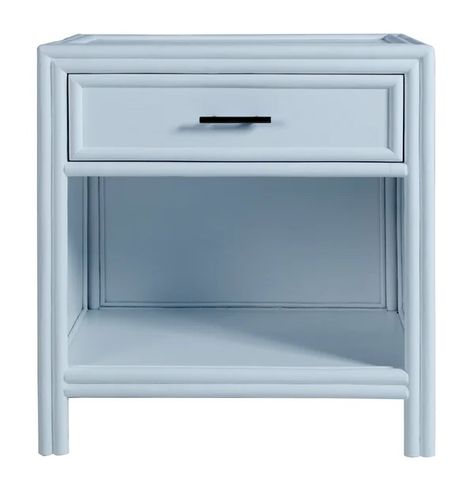 Clara Collection Manufactured Wood Nightstand Baby Blue Bedrooms, Blue Bedside Tables, Blue Nightstands, Blue Side Table, Blue Drawers, Nightstand Wood, Blue Dresser, Blue Desk, Framed Photos