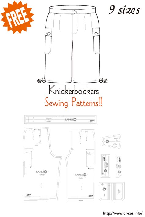 Mens Cargo Pants Sewing Pattern Free, Doll Shorts Pattern, Sewing Planner Printable, Mens Shorts Pattern, Elastic Waist Pants Pattern, Shorts Pattern Free, Sewing Men, Mens Sewing Patterns, T Shirt Sewing Pattern