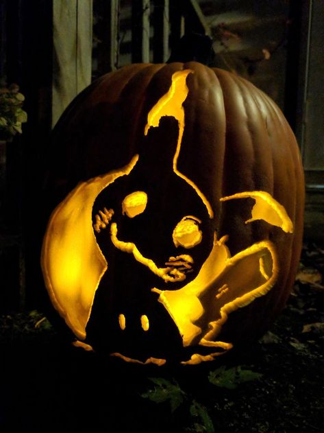 Halloween is creeping around The corner, And while The classic jack-o'-lanterns are A staple, why not let your imagination run wild with ghost pumpkin carving? With A little creativity, you can transform pumpkins into playful Halloween #pumpkincrafts #halloweencrafts #halloween #avengers #pumpkin #pumpkincarvingideas  #marvel #marvelavengers Mimikyu Halloween Art, Mimikyu Pumpkin Carving, Pumpkin Carving Ideas Video Games, Video Game Pumpkin Carving, Pumpkin Carving Ideas Pokemon, Nintendo Pumpkin, Pumpkin Carving Ideas Anime, Anime Pumpkins, Pokemon Pumpkin Carving