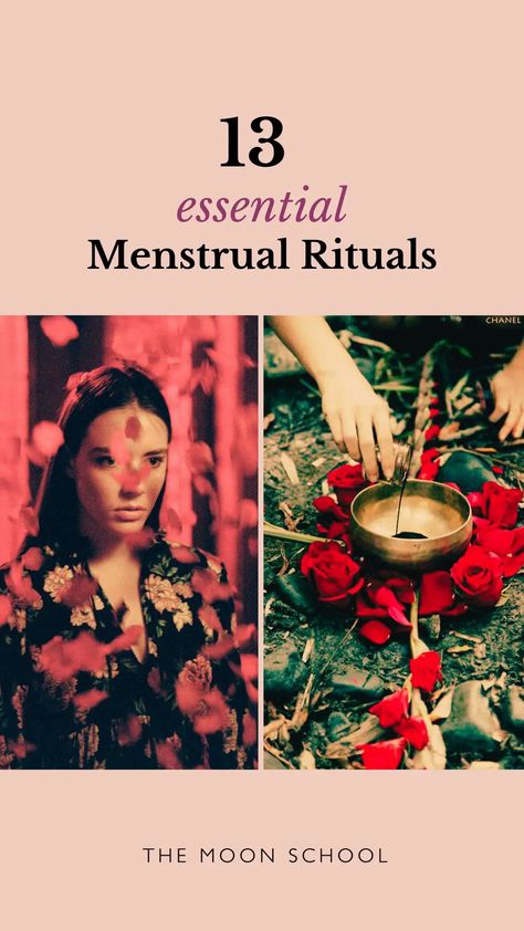 A Guide to Menstrual Rituals: 13 Best Ways to Honor Your Sacred Blood Cycle Menstrual Rituals, Red Moon Cycle, Menstrual Blood, Witch Powers, Sacred Woman, Womb Healing, Moon Time, Witch Rituals, Red Tent