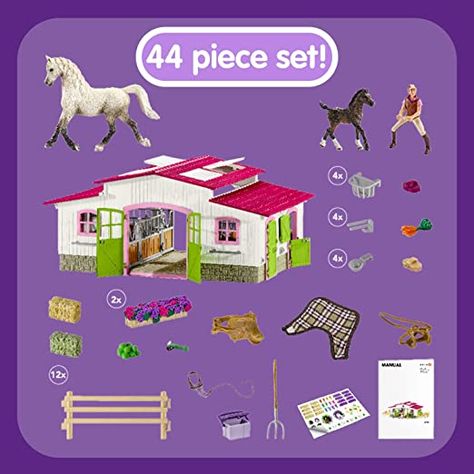 AmazonSmile: Schleich Horse Club, 44-Piece Playset, Horse Toys for Girls and Boys 5-12 years old Riding Center with Rider and Horses : Schleich: Toys & Games Horse Toys For Girls, Horse Toys, Horse Club, Horse Equipment, Clydesdale, Toys For Girls, Horse Riding, Year Old, Toys Games