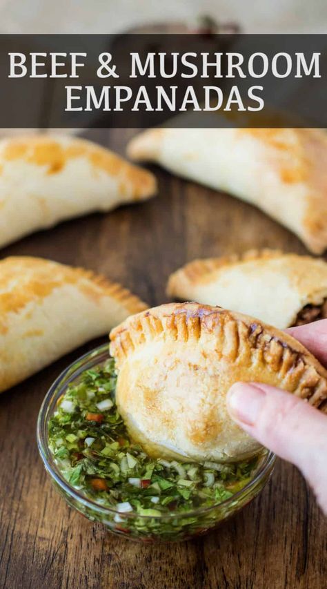 Empanadas Filling Recipe, Mushroom Empanadas, Empanadas Beef, Empanada Recipes, Beef And Mushroom Pie, Pork Empanadas, Easy Empanadas Recipe, Vegetarian Empanadas, Mushroom Filling