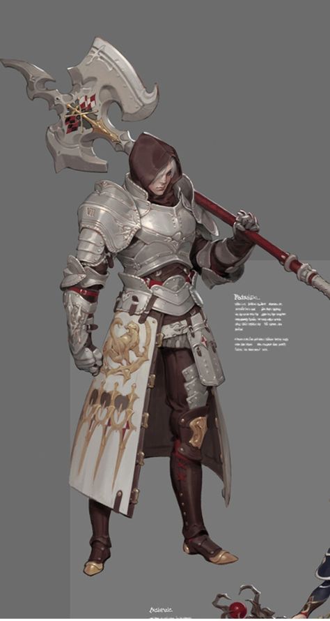 Halberd Character, Dnd Medium Armor, Halberd Concept Art, Halberd Knight, Paladin Dnd Male, Paladin Drawing, Fantasy Halberd, Paladin Character Design, Male Knight Character Design