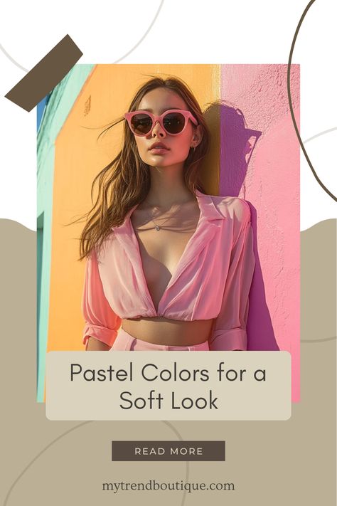 This pin showcases how to style soft pastel colors for a charming and feminine look. Learn pastel pairing techniques for creating gorgeous outfits that evoke calmness and elegance.