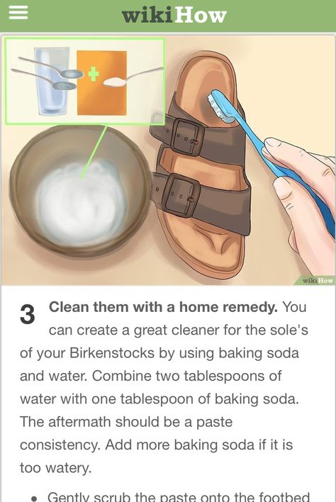 How to clean footbed of Birkenstock sandals How To Clean Birkenstocks, Homemade Cleaning Supplies, Sandals Birkenstock, Homemade Cleaning Solutions, Diy Cleaning Hacks, Deep Cleaning Tips, Homemade Cleaning Products, Everyday Hacks, Household Cleaning Tips