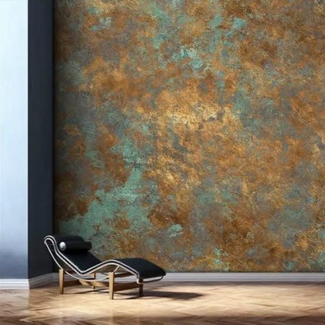 Old Rusty Wall Mural, Old Copper Textured, Rusty Look Copper Wallpaper, Concrete Look Wallpaper, Abstract Peel Stick Wallpaper, Home decor #old #rusty #oldcopper #rustylook #concrete #abstractart #blackwallpaper #blacktropical #blacktropicalwallpaper#leaf #leaftropical #peelandstickwallpaper #homedecor #blackandwhite #removablewallpaper #tropicalwallpaper #floral #patternwallpaper #floralwallpaper #exquisite #darkfloral #peelandstickwallpaper #vintageflowers #mixedflowers #homedecor #homedes... Wallpaper Concrete, Stairway Wall, Copper Bedroom, Copper Wallpaper, Tapete Gold, Textures Murales, Accent Wall Designs, Look Wallpaper, Stars Wallpaper