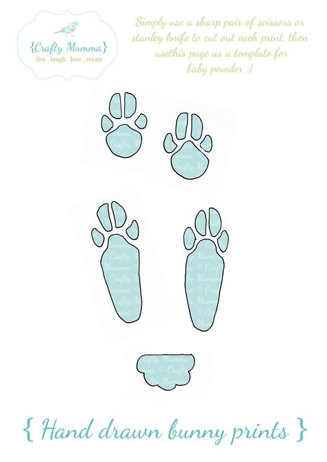 Rabbit Footprints, Easter Bunny Footprints, Hungry Caterpillar Activities, Bunny Paws, Woodland Quilt, Dark Purple Wallpaper, Paw Tattoo, Batik Art, Spring Ideas