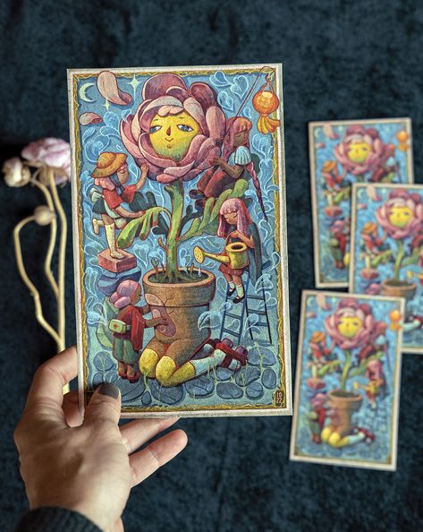 Marija Tiurina - A Pot of Self-Care, mural print, €25 Tarot Card Art Illustration, Marija Tiurina, Tarot Watercolor, Tarot Design Illustration, Illustrated Tarot Cards, Tarot Style Illustration, Tarot Cards Art Illustration, Illustration Art Kids, Watercolour Inspiration