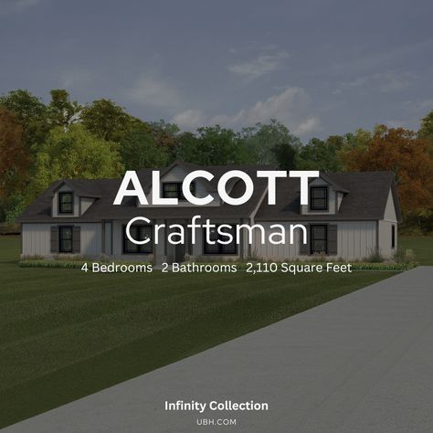 Take a look at our Alcott Craftsman, part of our Infinity Collection. This home plan has a total of 2,110 SF, with 1,967 SF heated. It features 4 bedrooms, 2 bathrooms, and a wonderful open living space! Click the link below to start personalizing your very own Alcott today! #UnitedBuiltHomes
https://ubh.com/home-plans/infinity/alcott/craftsman/ United Built Homes, Open Living Space, Open Living, Craftsman House Plan, Open Space Living, Custom Built Homes, Craftsman House, Home Plan, House Plan