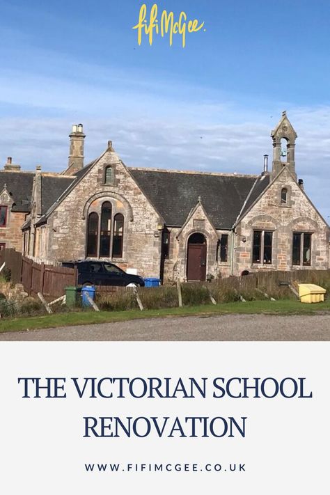 A toor to The Victorian School Renovation with us. #renovation #renovationtips #renovationideas School House Renovation, School Renovation, Victorian School, Sustainable Schools, Floor To Ceiling Bookshelves, Student Couple, Blogger Home, Cheap Wallpaper, Old School House