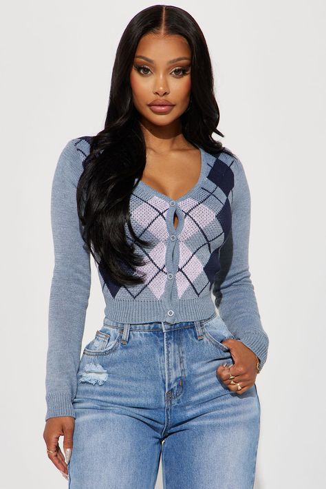 Available In Grey/combo And Navy/combo. Checkered Cardigan Sweater Long Sleeve Button Front 100% Polyester Imported | Preppy Days Checkered Cropped Cardigan in Grey size Small by Fashion Nova Checkered Cardigan, Kardashian Outfit, Cropped Cardigan Sweater, Tomboy Style Outfits, Long Sweaters Cardigan, Tomboy Fashion, Women Hoodies Sweatshirts, Cute Simple Outfits, Cropped Cardigan