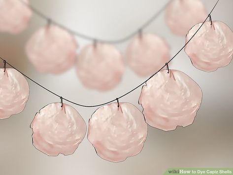 How to Dye Capiz Shells (with Pictures) - wikiHow Diy Coastal Decor, Shells Craft, Capiz Shell Chandelier, Shell Wind Chimes, Shell Candles, Outdoor Deco, Shell Crafts Diy, Capiz Shell, Shell Decor