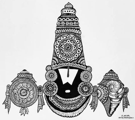 Lord Venkateswara, Inner Sanctum, Easy Mandala Drawing, Mandela Art, Mandala Art Therapy, Simple Mandala, Doodle Art Drawing, Mandala Design Pattern, Mandala Art Lesson