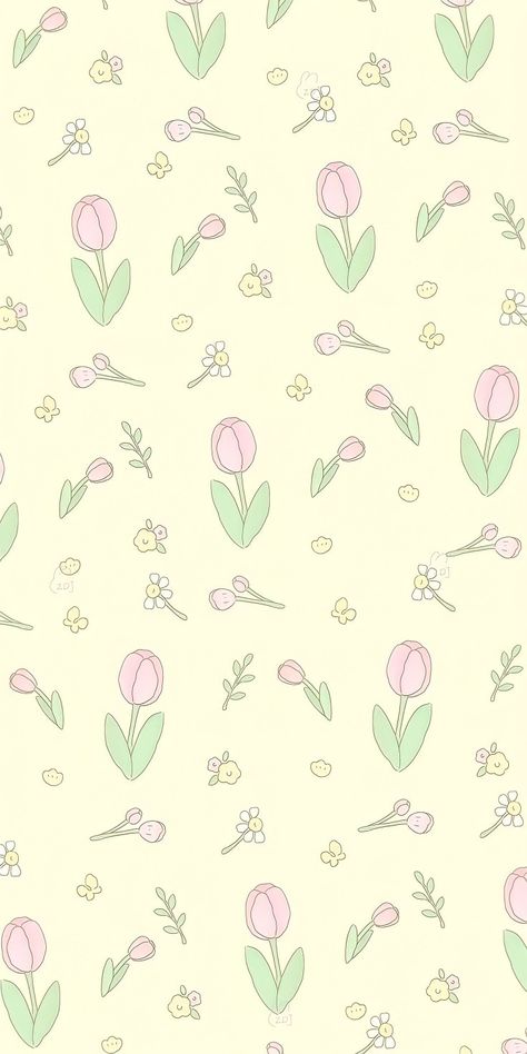 Tulip Background Wallpapers, Cute Tulips Wallpaper, Pink Kawaii Wallpaper, Kawaii Phone Wallpaper, Tea Rose Color, Floral Iphone Wallpaper, Pink Wallpaper Kawaii, Tulip Wallpaper, Lavender Paint