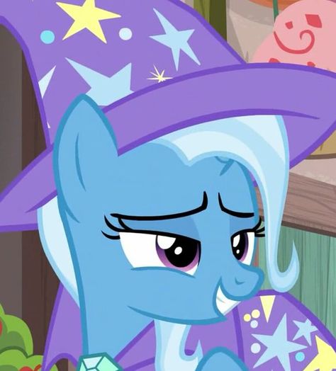 Trixie Mlp Pfp, Trixie Lulamoon Pfp, Trixie And Starlight Glimmer, Trixie Lulamoon Icon, Diamond Tiara Mlp Icon, Princess Cadance Mlp, Trans Characters, Evil Magician, Trixie Mlp