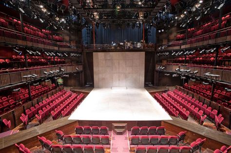 Royal Shakespeare Theater - Archpaper.com Underground Theatre, Thrust Stage, Theatrical Scenery, Auditorium Design, Theater Architecture, Shakespeare Theatre, Globe Theater, Tech Aesthetic, Timber Buildings