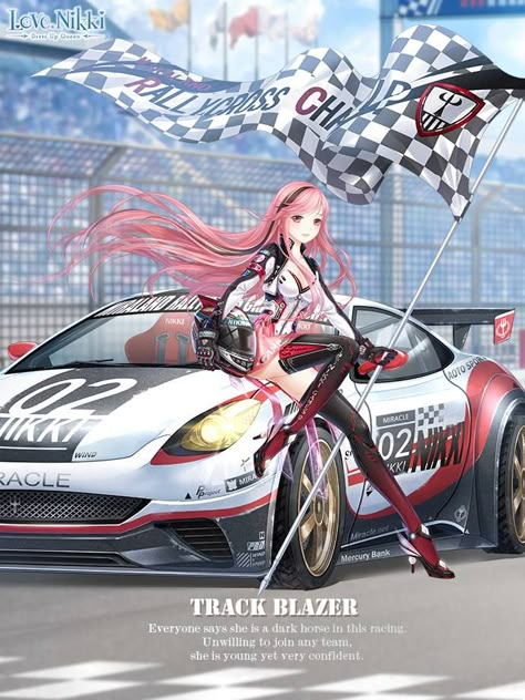 Track Blazer is an Apple suit that could be obtained from the Ultimate Race Event and can now be obtained through Recipe Crafting and from the Clothes Store. Completion Prize: A Styling Gift Box containing Racing Flame and 30. Love Nikki, Motor Mobil, Nikki Love, Car Drawings, Racing Car, Anime Outfits, Demon Slayer, Race Cars, Anime Wallpaper