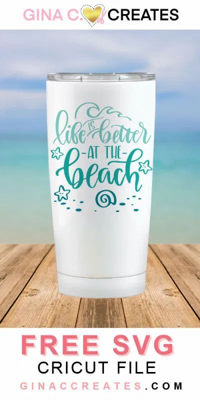 life is better at the beach free svg Vacation Tumbler, Cricut Christmas Ideas, Cricut Supplies, Beach Svg, Diy Tumblers, Cricut Craft Room, Cricut Tutorials, Free Svg Cut Files, Cricut Projects Vinyl