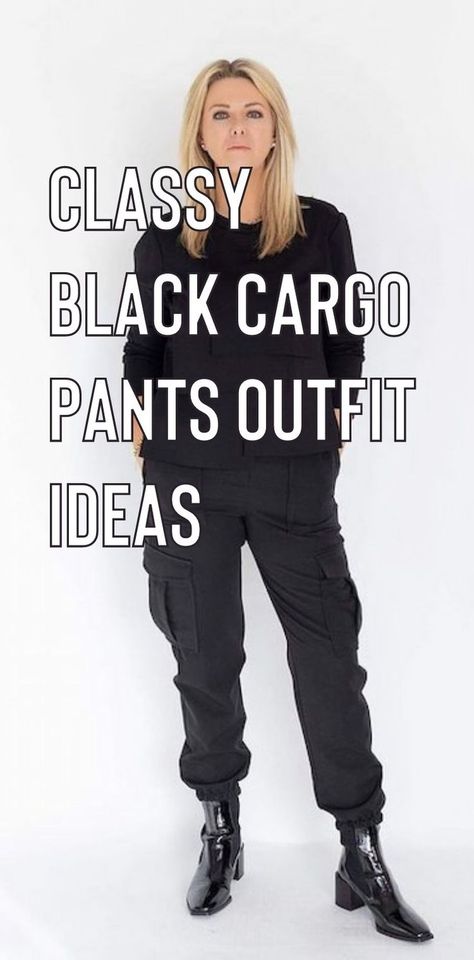 Cool black cargo pants outfit ideas. How to style black cargo pants. What to wear with black cargo pants. Style Black Cargo Pants, Cargo Pants Outfit Ideas, Black Cargo Pants Outfit, Pants Outfit Ideas, Cargo Pants Outfit, Black Cargo Pants, Black Cargo, How To Style, Pants Outfit