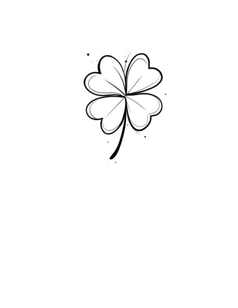 4 Leaf Clover Tattoo Design, Four Clover Leaf Tattoo, Four Leaf Clover Tattoo Design, Quadrifoglio Tattoo, Clover Tattoo Design, Four Leaf Clover Drawing, Leaf Tattoo Design, Blatt Tattoos, Germany Tattoo