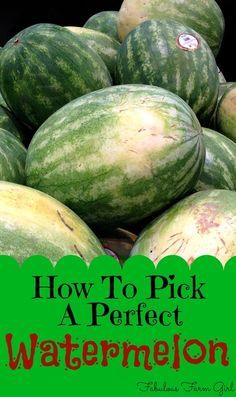 When To Pick Watermelon, Picking Watermelon, Pick A Watermelon, Good Watermelon, Perfect Watermelon, Fruit Hacks, Juicy Watermelon, Anti Itch Cream, Fruit Picking