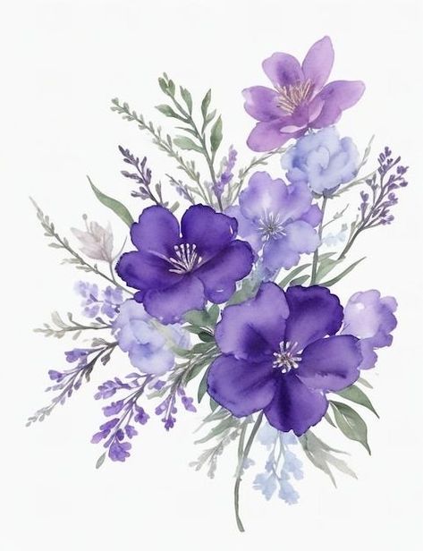 Watercolor Wallpaper Iphone, Blue Floral Wallpaper, Purple Invitations, Sublimation Ideas, Invitation Background, Flowers Clipart, Watercolor Wallpaper, Violet Flower, Landscape Drawings