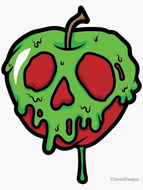 Apple Design Art, Poison Apple Drawing, Graffiti Characters Cartoons, Graffiti Art Drawing Cartoon, Poisonous Apple, Apple Character, Apple Drawing, Apple Sticker, Poisoned Apple